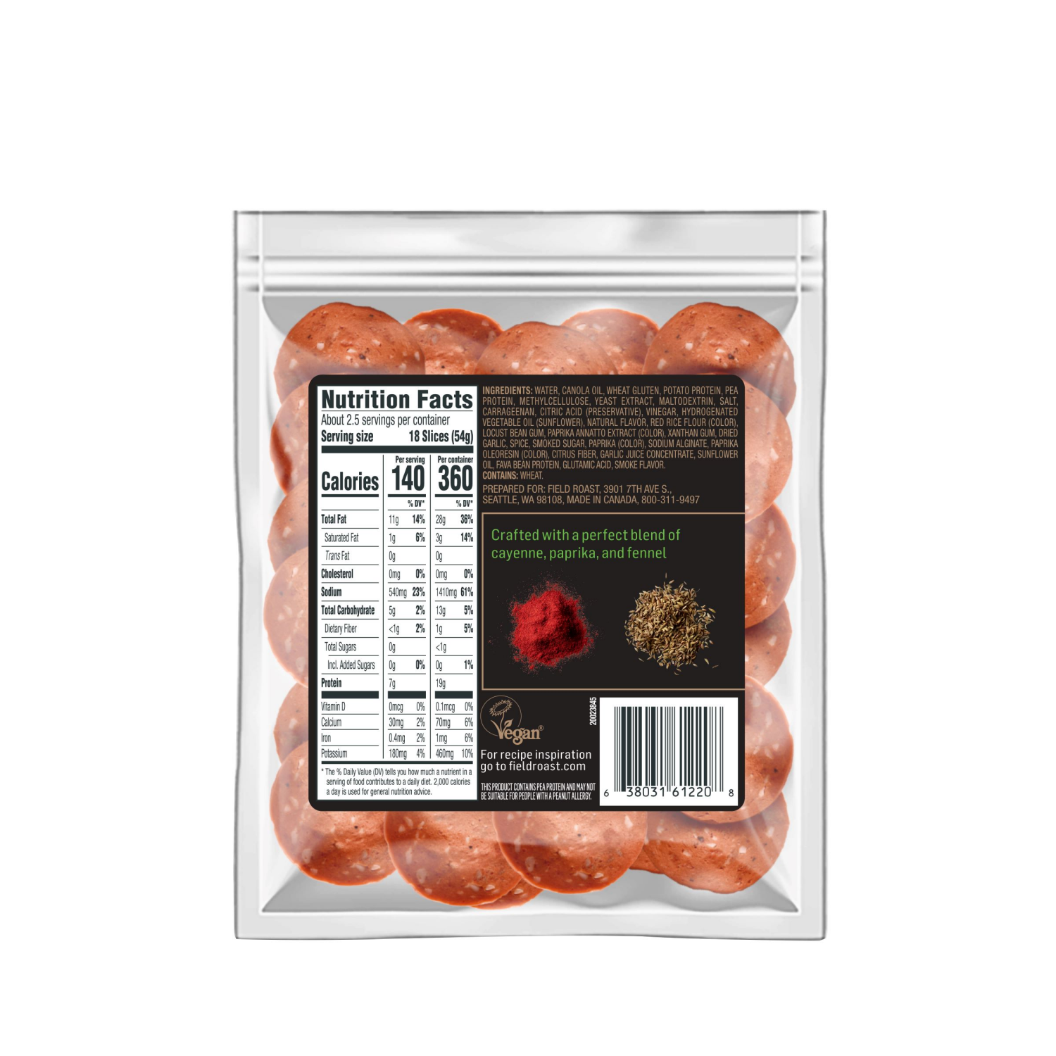 slide 2 of 2, Field Roast Classic Pizzeria Plant-Based Pepperoni Slices 5 oz, 5 oz