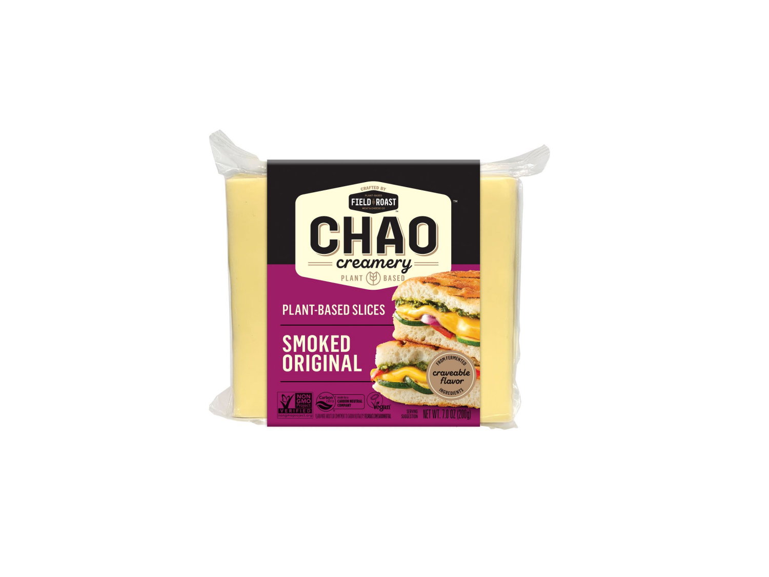 slide 1 of 2, Field Roast Chao Creamery Vegan Slices, Smoked Original, 7 Oz, 7 oz