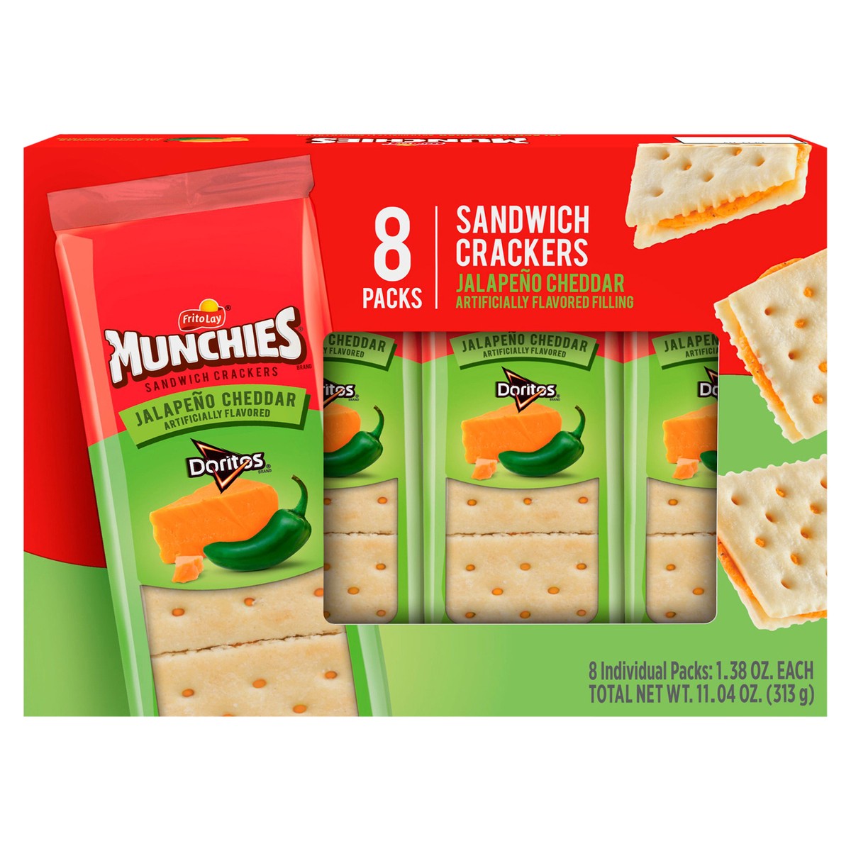 slide 1 of 9, Munchies Sandwich Crackers, 1.38 oz