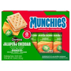 Munchies Sandwich Crackers Doritos Jalapeno Cheddar Artificially Flavored 1.38 Oz 8 Count