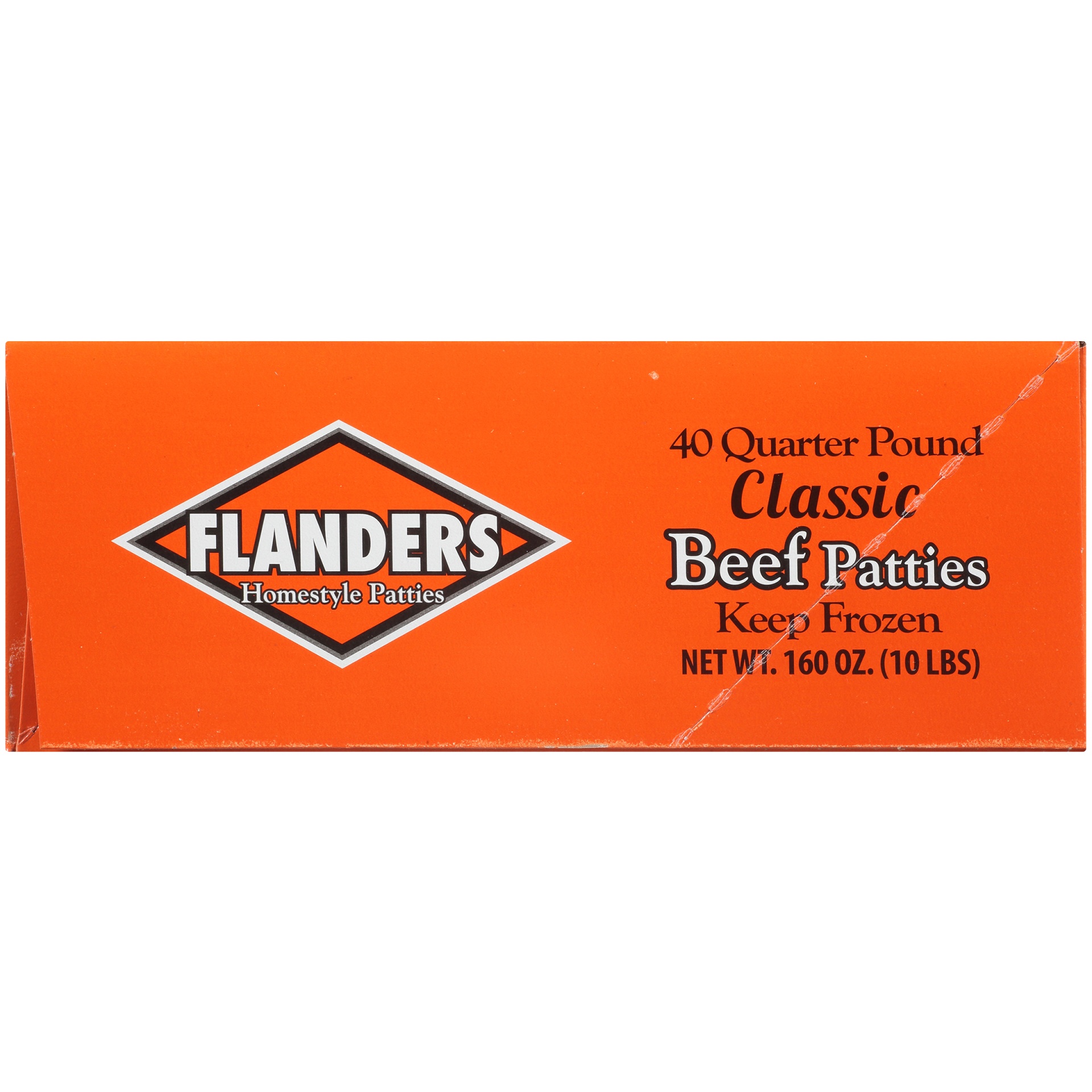 slide 5 of 8, Flanders Beef Patty, 160 oz