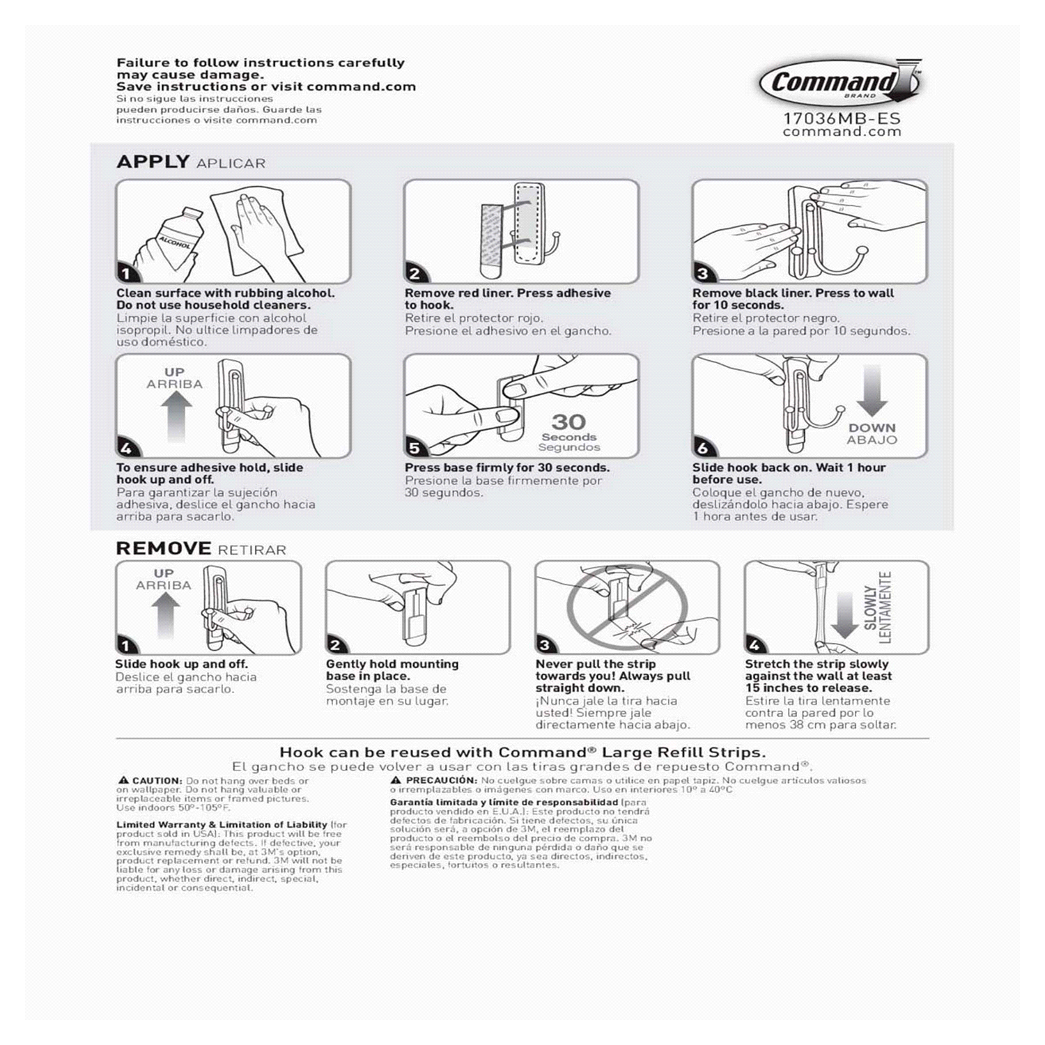 slide 4 of 5, Command Large Brushed Nickel Double Hook, 1 ct