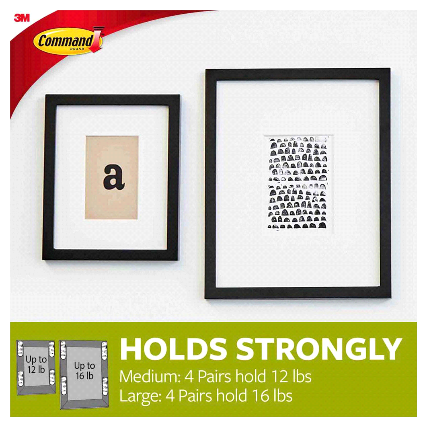 slide 3 of 5, Command Medium & Large Black Picture Hanging Strips Big Pack, Hang a Gallery Wall Damage-Free, 8 Pairs of Medium, 8 Pairs of Large, 1 ct