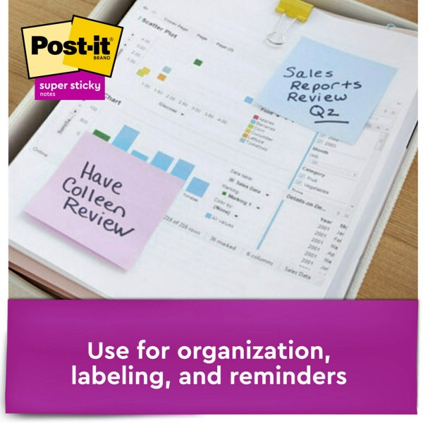 slide 10 of 10, Post-it Super Sticky Dispenser Pop-Up Notes, 3" X 3", Wanderlust Pastels Collection, 90 Sheets Per Pad, Pack Of 10 Pads, 10 ct