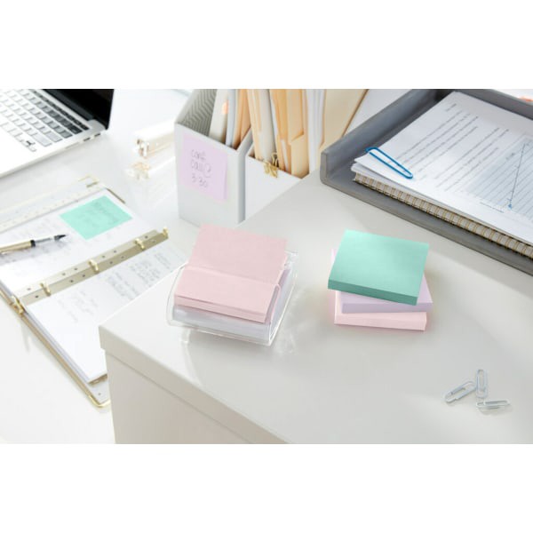 slide 8 of 10, Post-it Super Sticky Dispenser Pop-Up Notes, 3" X 3", Wanderlust Pastels Collection, 90 Sheets Per Pad, Pack Of 10 Pads, 10 ct
