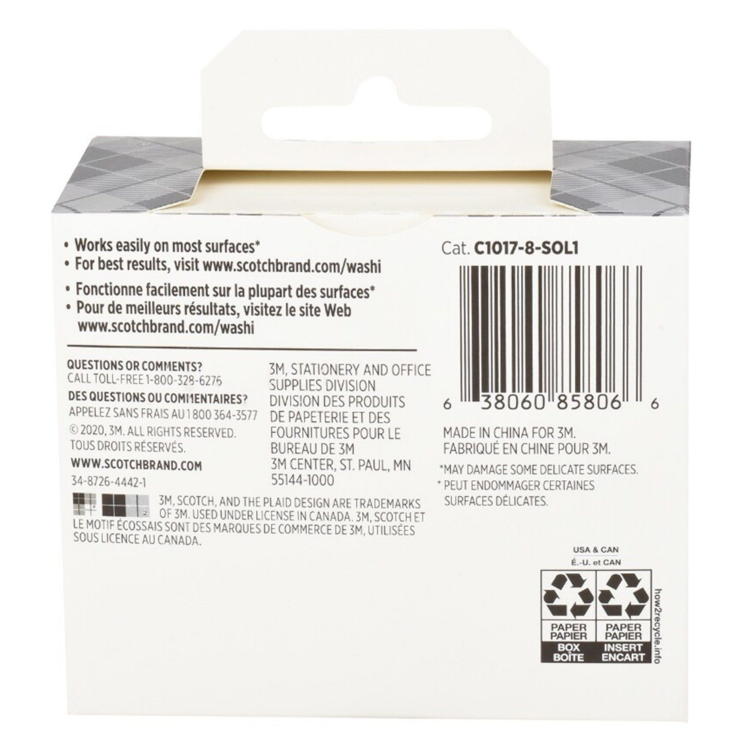 slide 2 of 2, 3M Scotch Washi Tape - 8 Rolls, 8 ct