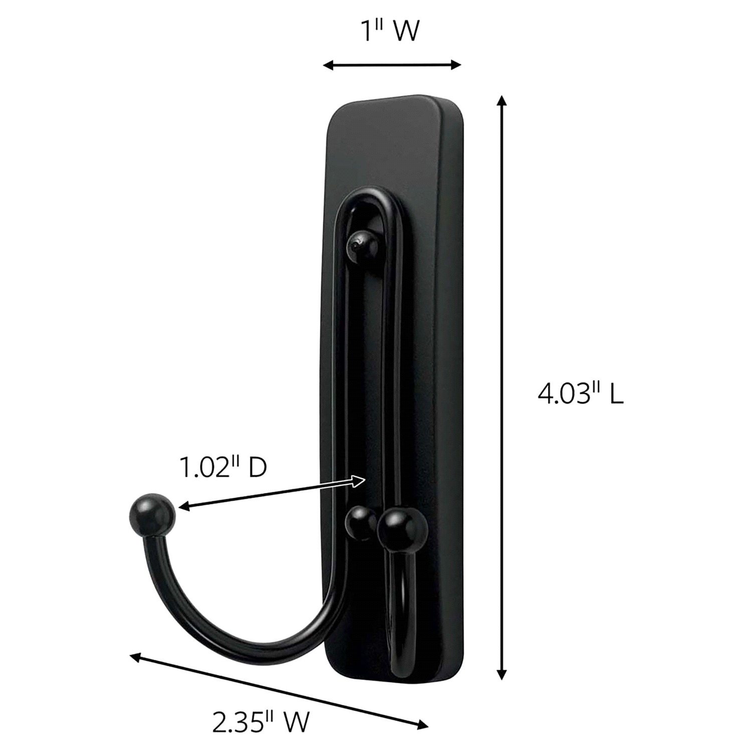 slide 2 of 5, Command Large and Small Decorative Hooks Matte Black, 3 ct