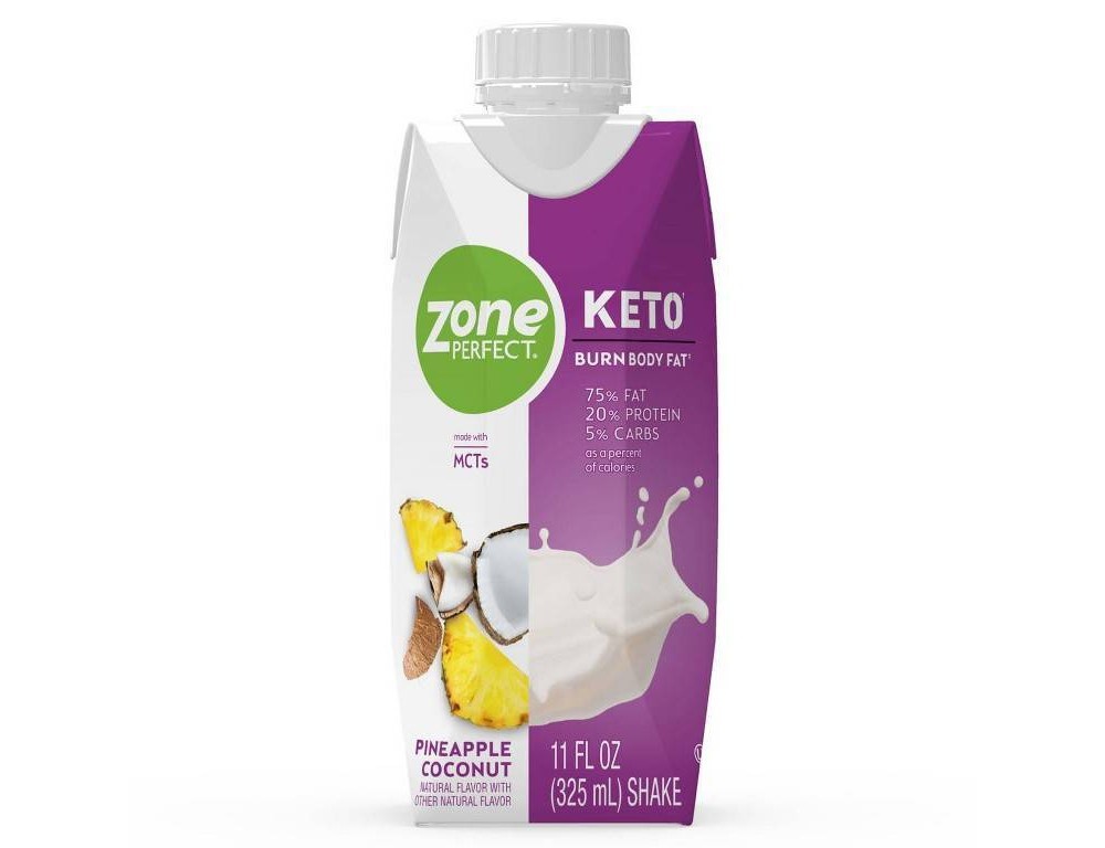 slide 2 of 5, Zone Perfect Keto Pineapple Coconut Shake, 4 ct; 11 fl oz