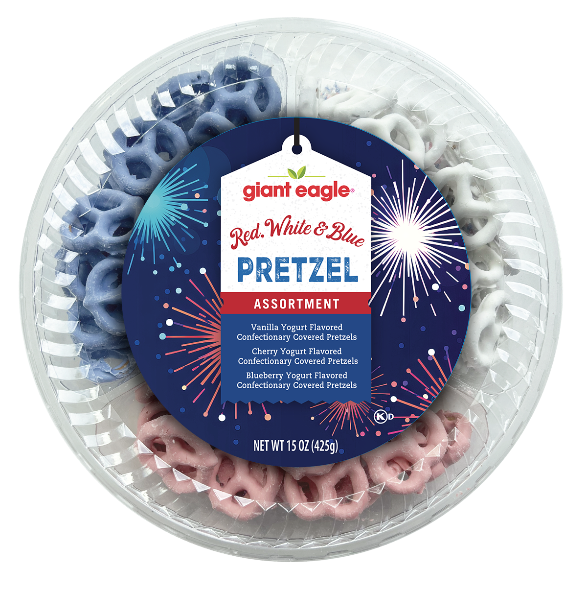 slide 1 of 1, Ge Red White & Blue Pretzels, 15 oz