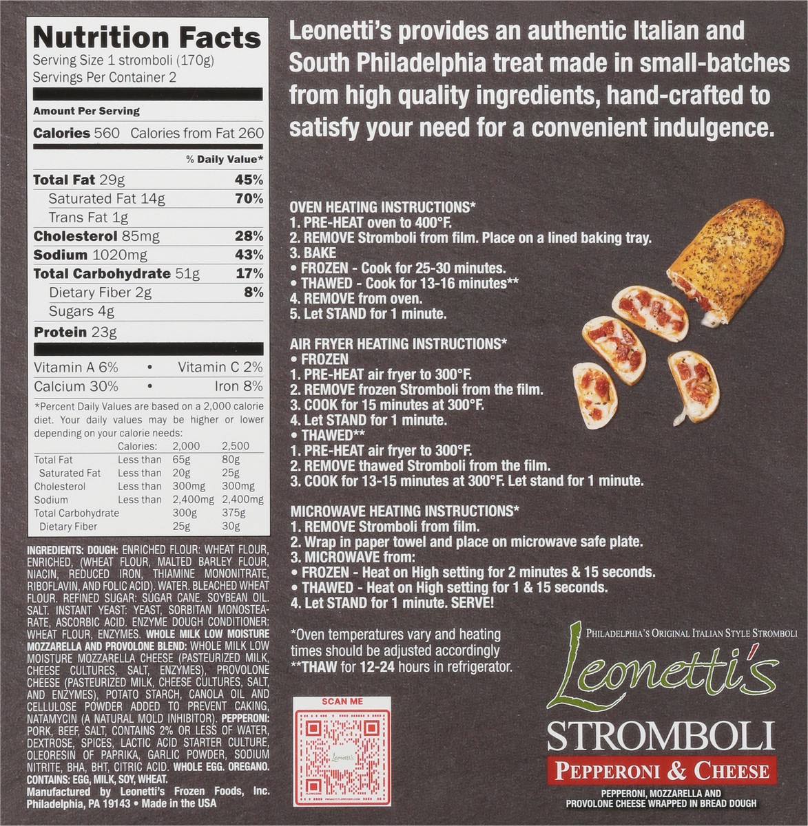 slide 8 of 13, Leonettis 2 Pack Pepperoni & Cheese Stromboli 2 ea, 2 ct