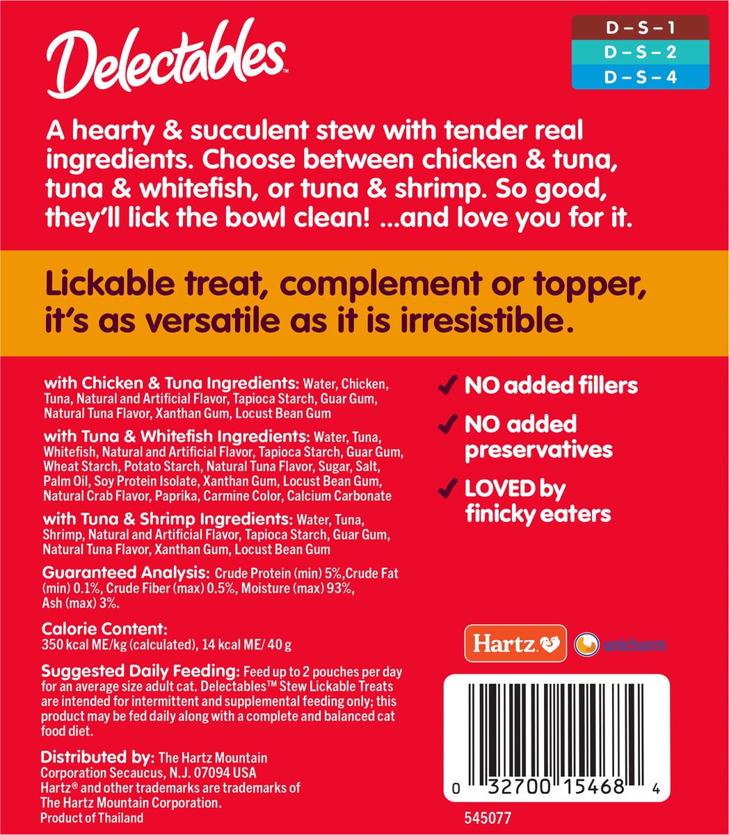 slide 2 of 3, Delectables Hartz Delectables Stew Lickable Cat Treats Variety Pack, 12ct, 12 ct