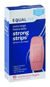 slide 1 of 1, Equaline Strong Strips Extra Large Bandages, 10 ct