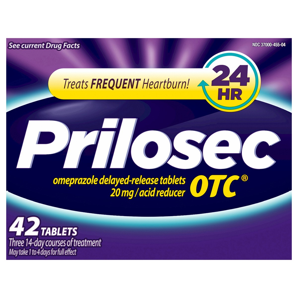 slide 1 of 1, Prilosec, Omeprazole Delayed Release 20mg, Acid Reducer, Treats Frequent Heartburn for 24 Hour Relief, All Day, All Night*, 20mg, 42 Tablets, 42 ct