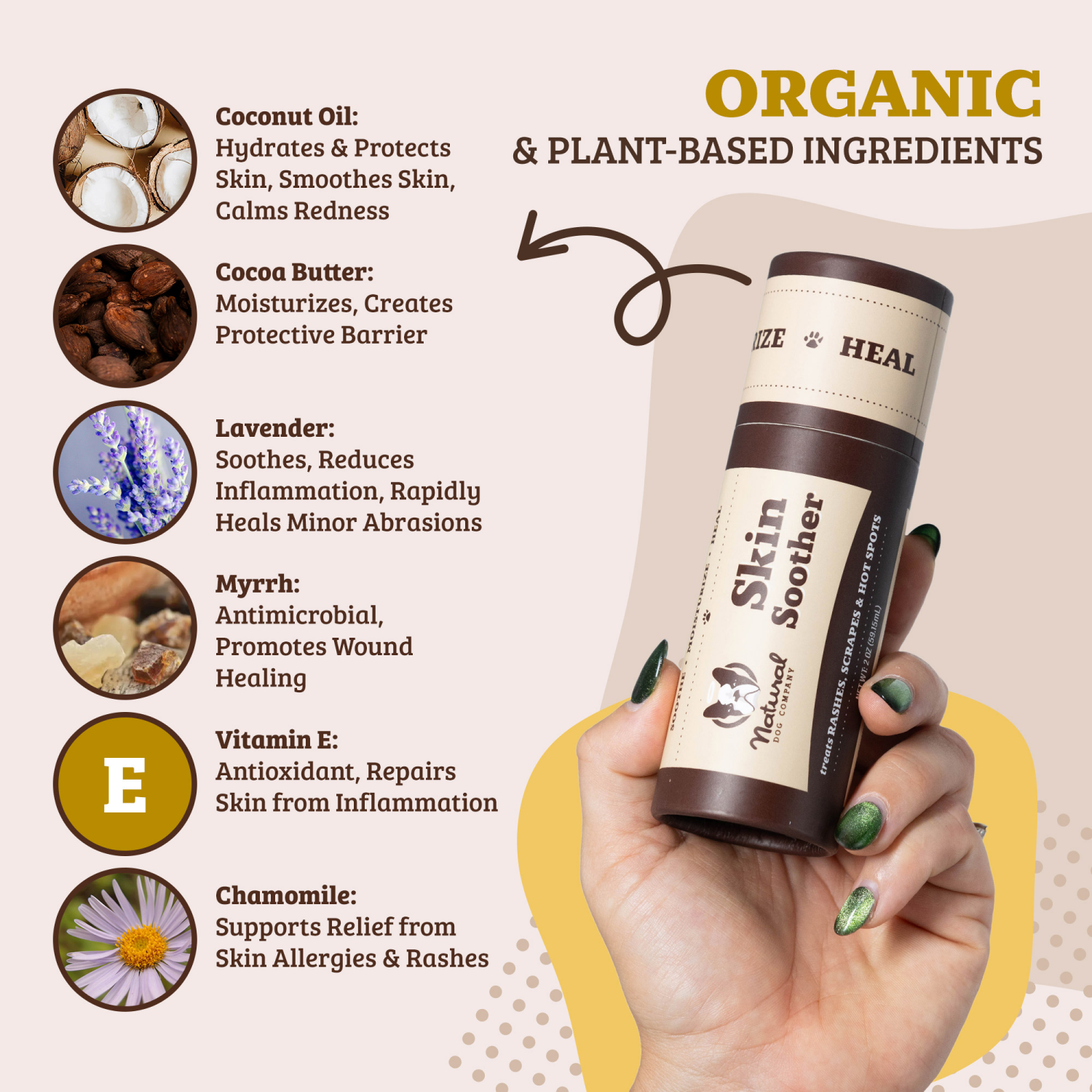 slide 3 of 7, Natural Dog Company Skin Soother Balm Stick for Dogs, 2 oz., 2 oz