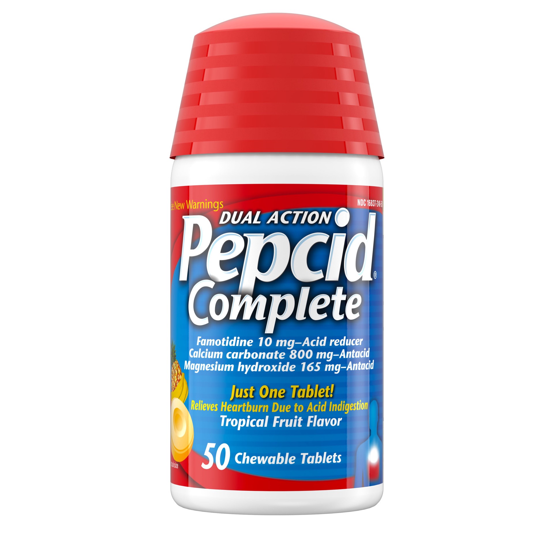 slide 6 of 10, Pepcid Complete Tablets Tropical, 50 ct