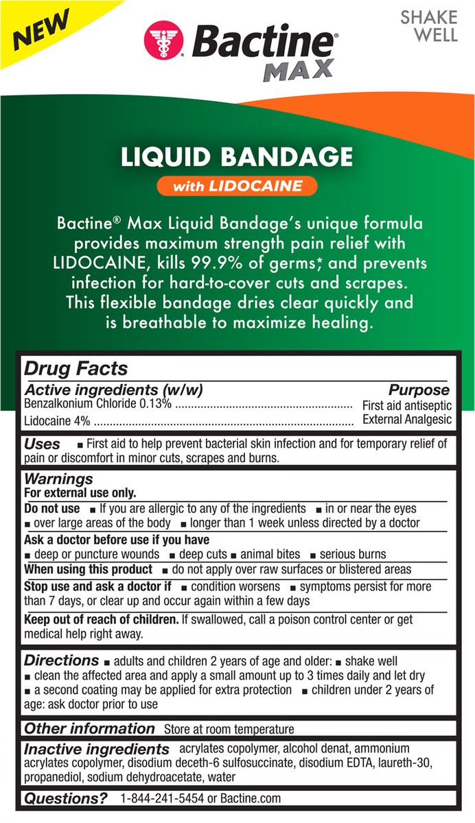 slide 2 of 8, Bactine Max Liquid Bandage 0.3 Ounces, 0.3 fl oz