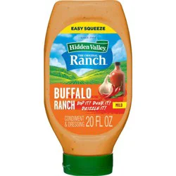 Hidden Valley Easy Squeeze Buffalo Ranch Topping and Dressing, 20 Fluid Ounces