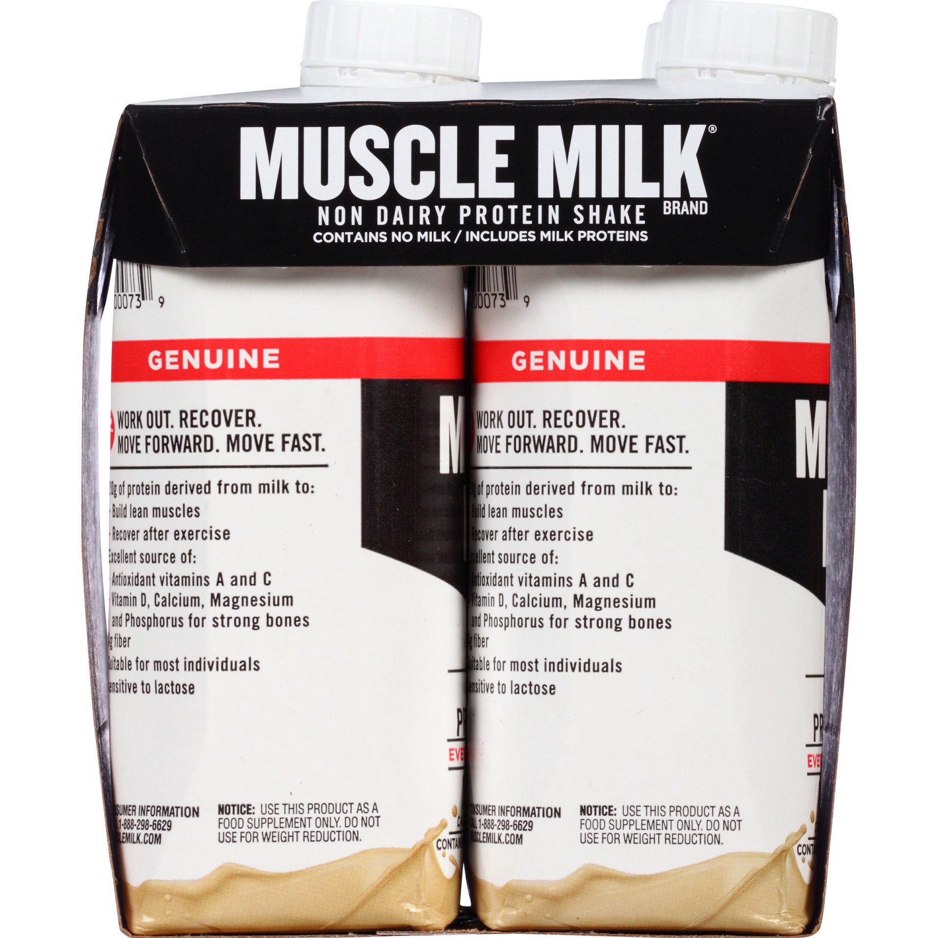 slide 4 of 8, Muscle Milk Genuine Non Dairy Protein Shake Banana Creme 11 Fl Oz 4 Count, 4 ct; 11 oz