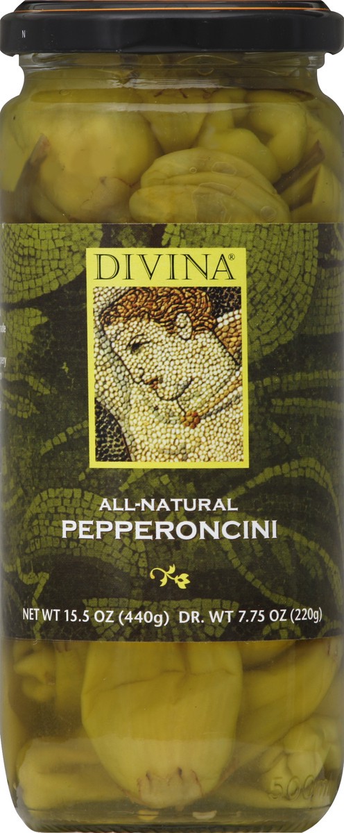 slide 1 of 2, Divina Whole Pepperoncini, 15.5 oz