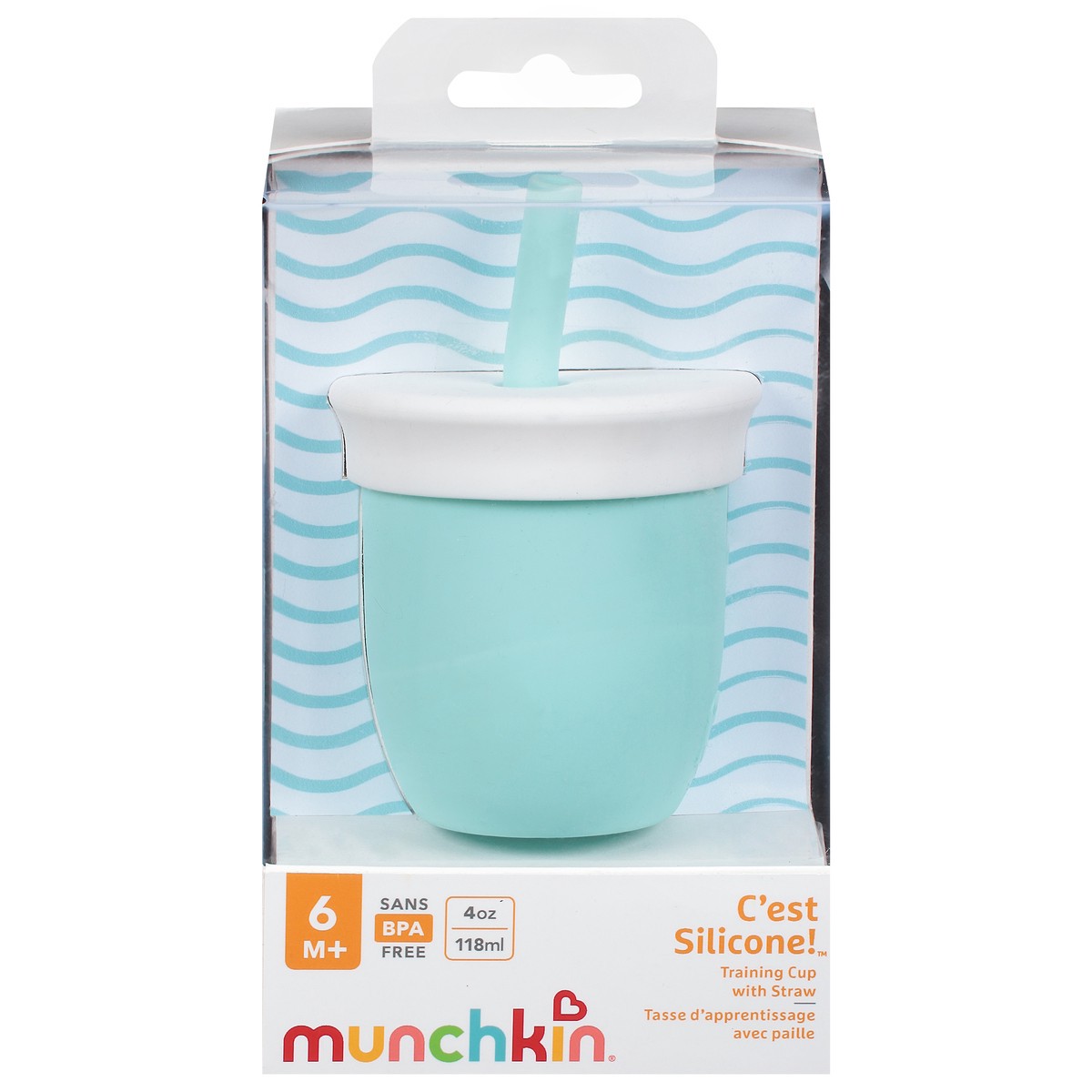 slide 1 of 9, Munchkin C'est Silicone! 6M+ Training Cup with Straw 1 ea, 1 ct