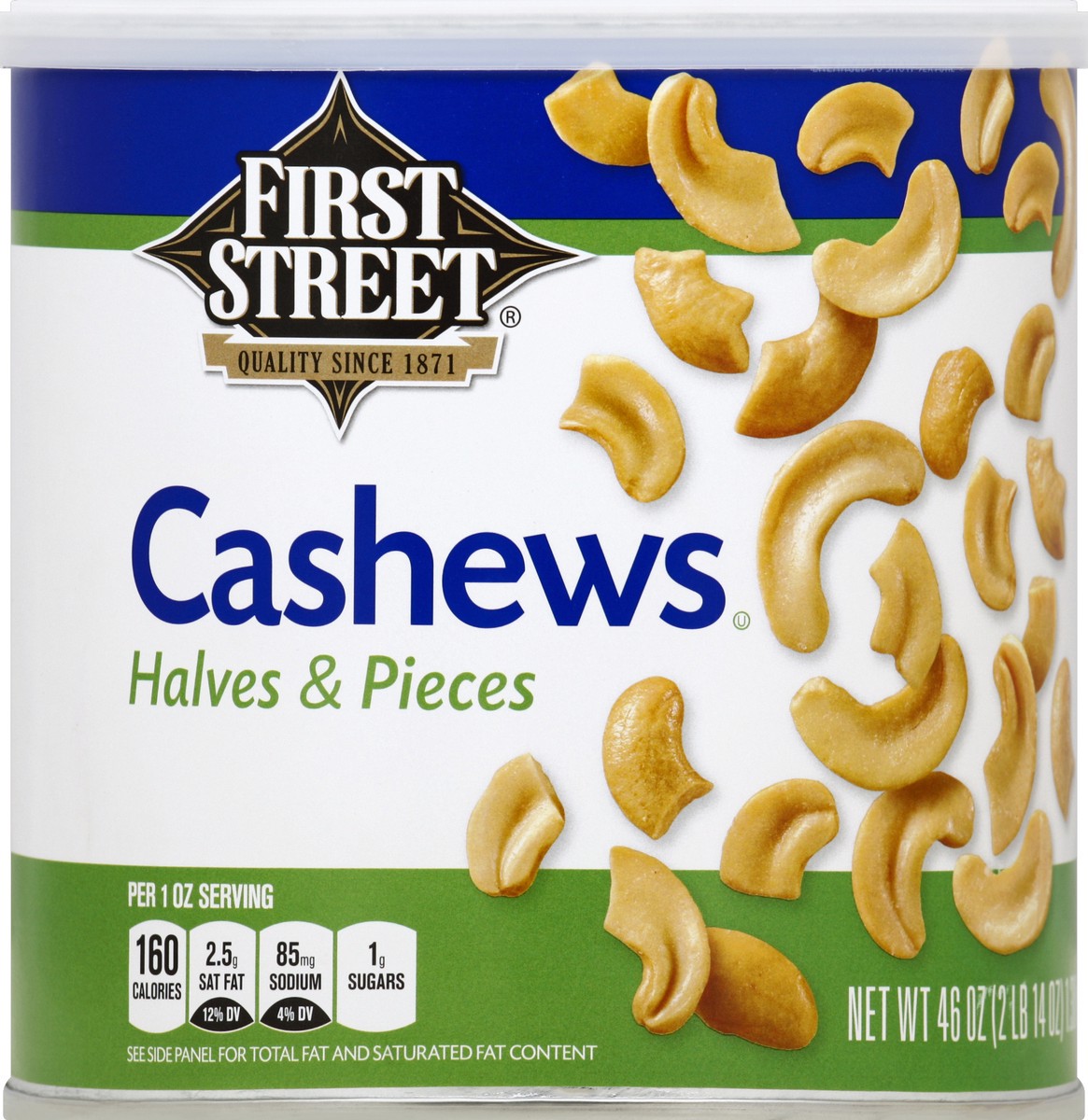 slide 2 of 6, First Street Cashew Halves, 46 oz