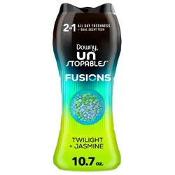 Downy Unstopables Fusions Scent Duos Laundry Scent Booster Beads, Twilight and Jasmine Scent, 10.7 OZ, 24hr non-stop freshness with 2 in 1 dual scent laundry scent beads