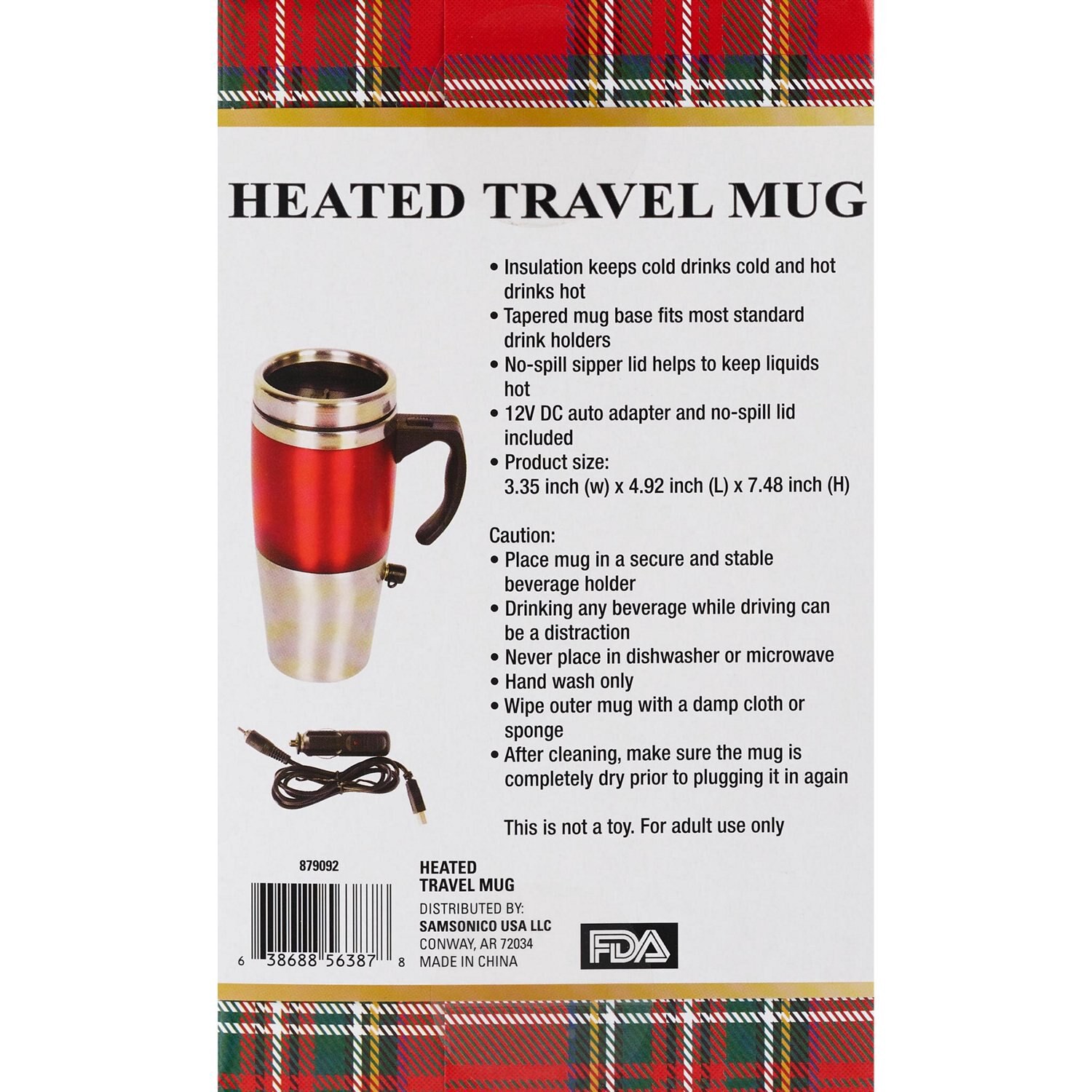 slide 3 of 3, NON BRAND Samsonico Heated Travel Mug, 1 ct