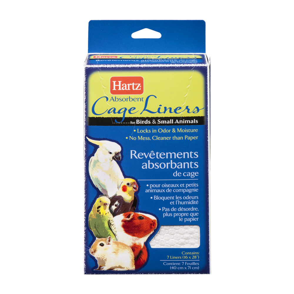 slide 1 of 1, Hartz Cage Liners Absorbent for Birds & Small Animals Box, 7 ct