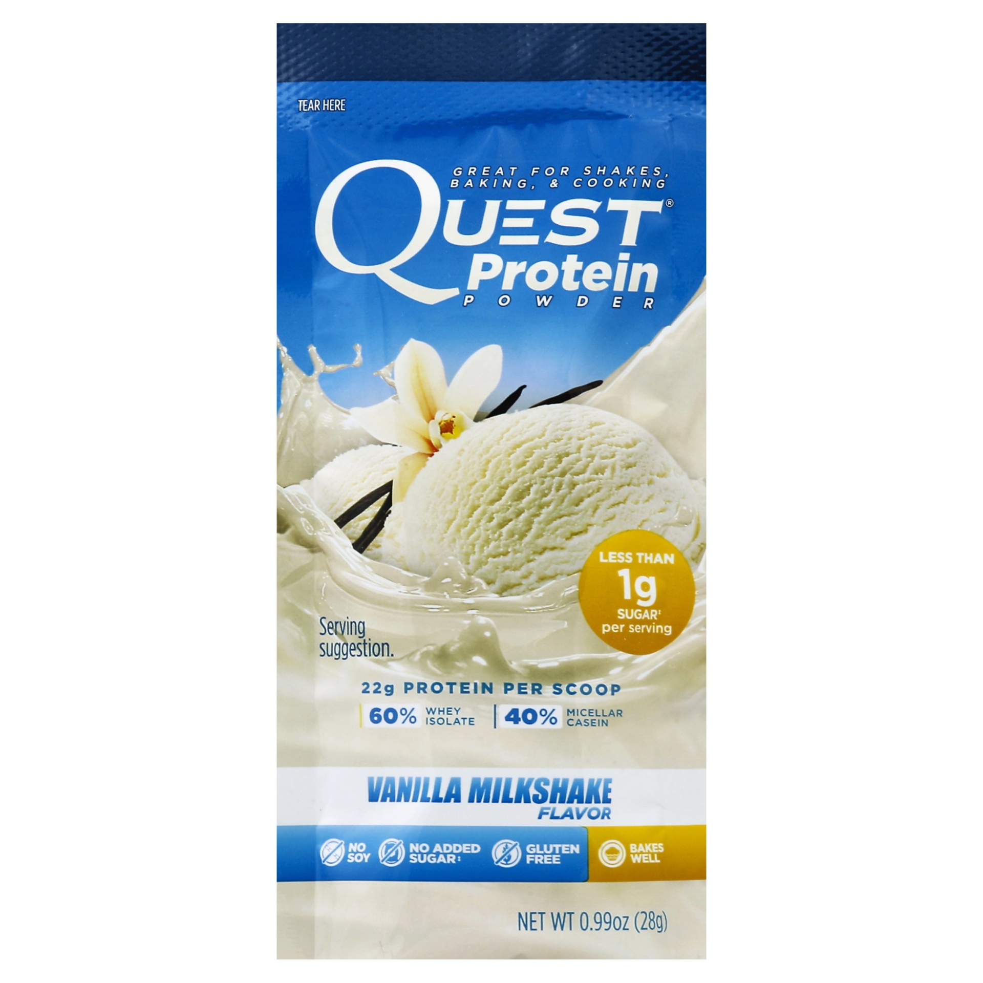slide 1 of 2, Quest Protein Powder - Vanilla Milkshake, 0.99 oz
