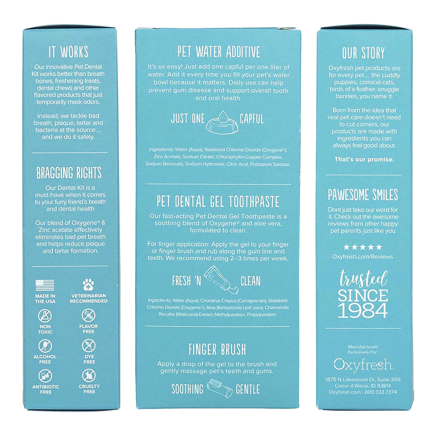 slide 2 of 3, Oxyfresh Pet Dental Kit, 3 Brushes, 1 ct