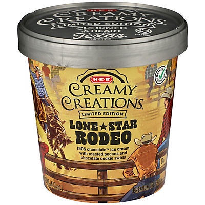 slide 1 of 1, H-E-B Select Ingredients Creamy Creations Lone Star Rodeo Limited Edition Ice Cream, 1 pint