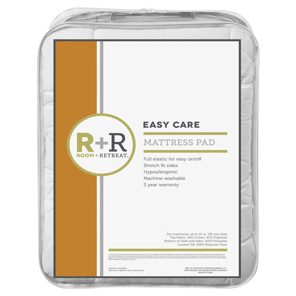 slide 1 of 1, Room & Retreat Easy Care Mattress Pad, Queen, 1 ct