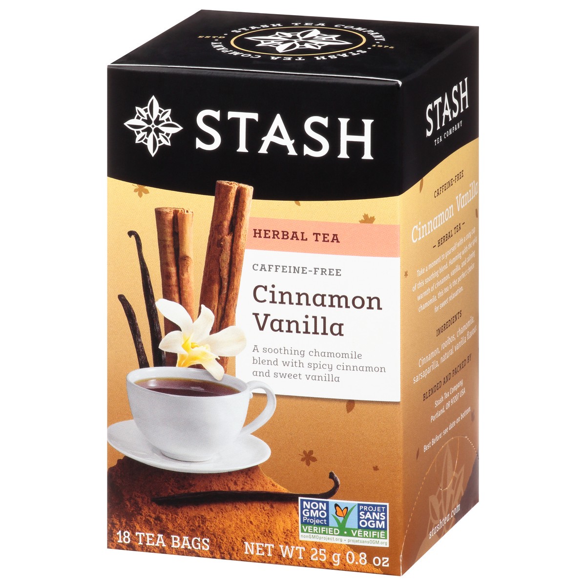 slide 2 of 9, Stash Herbal Tea, Caffeine-Free, Cinnamon Vanilla, Tea Bags, 18 ct