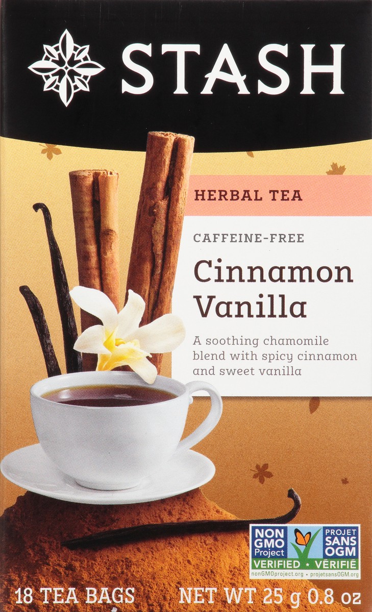 slide 7 of 9, Stash Herbal Tea, Caffeine-Free, Cinnamon Vanilla, Tea Bags, 18 ct