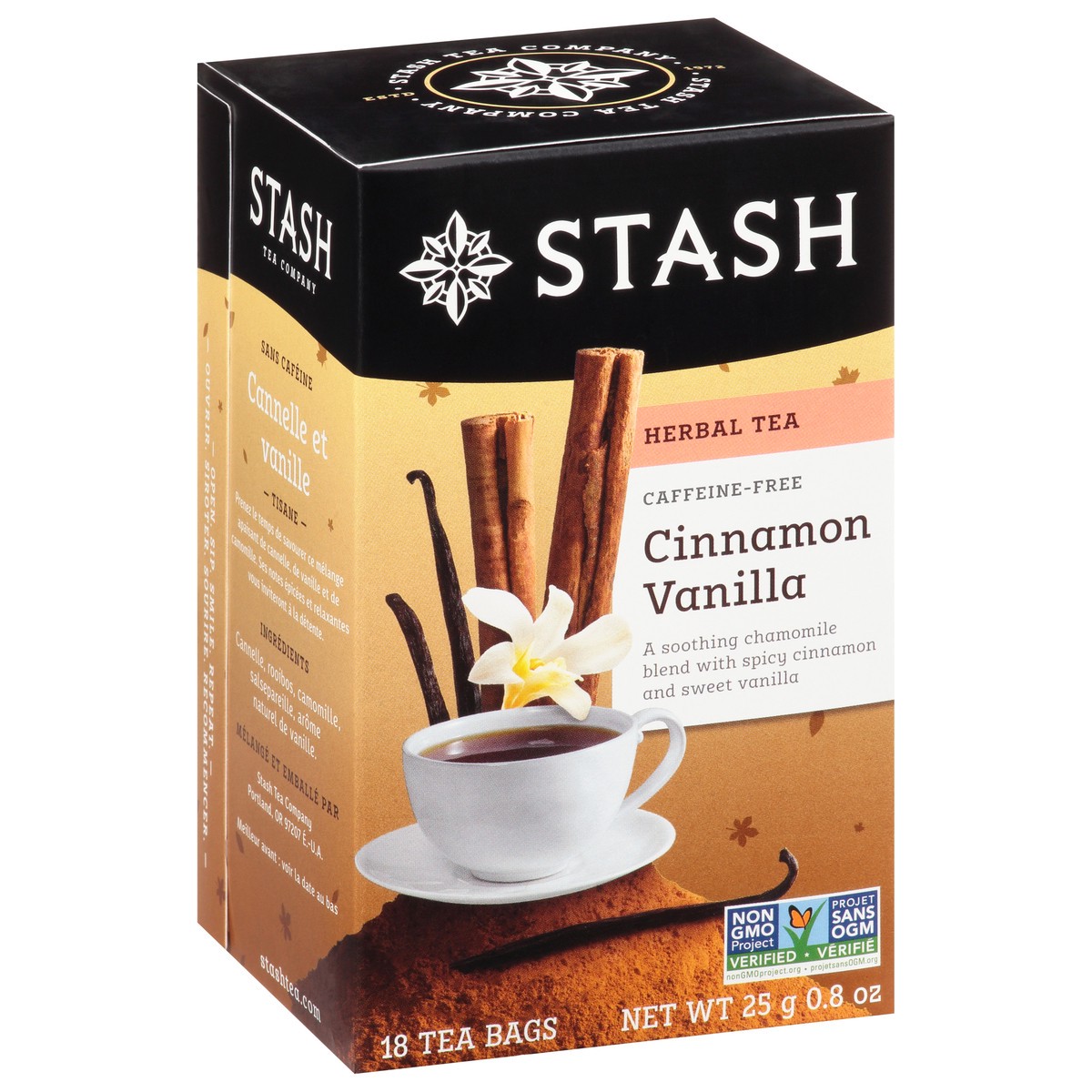 slide 9 of 9, Stash Herbal Tea, Caffeine-Free, Cinnamon Vanilla, Tea Bags, 18 ct