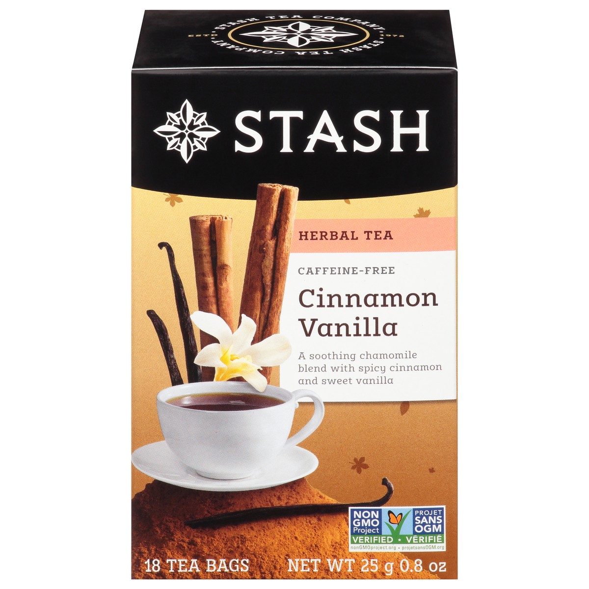 slide 1 of 9, Stash Herbal Tea, Caffeine-Free, Cinnamon Vanilla, Tea Bags, 18 ct