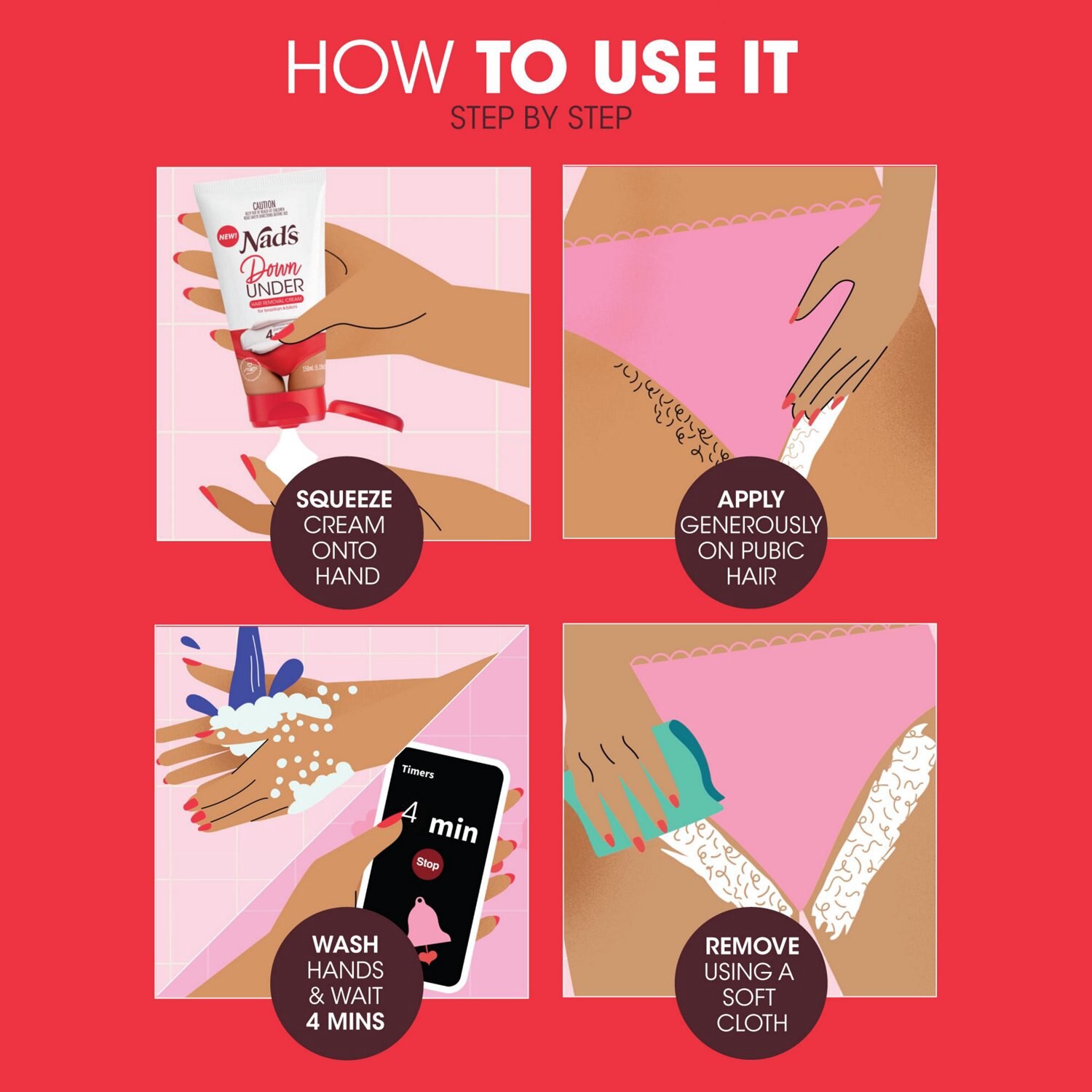 slide 4 of 5, Nad's NADS Nad's Down Under Hair Removal Cream, 5.1 Oz, 5.1 oz