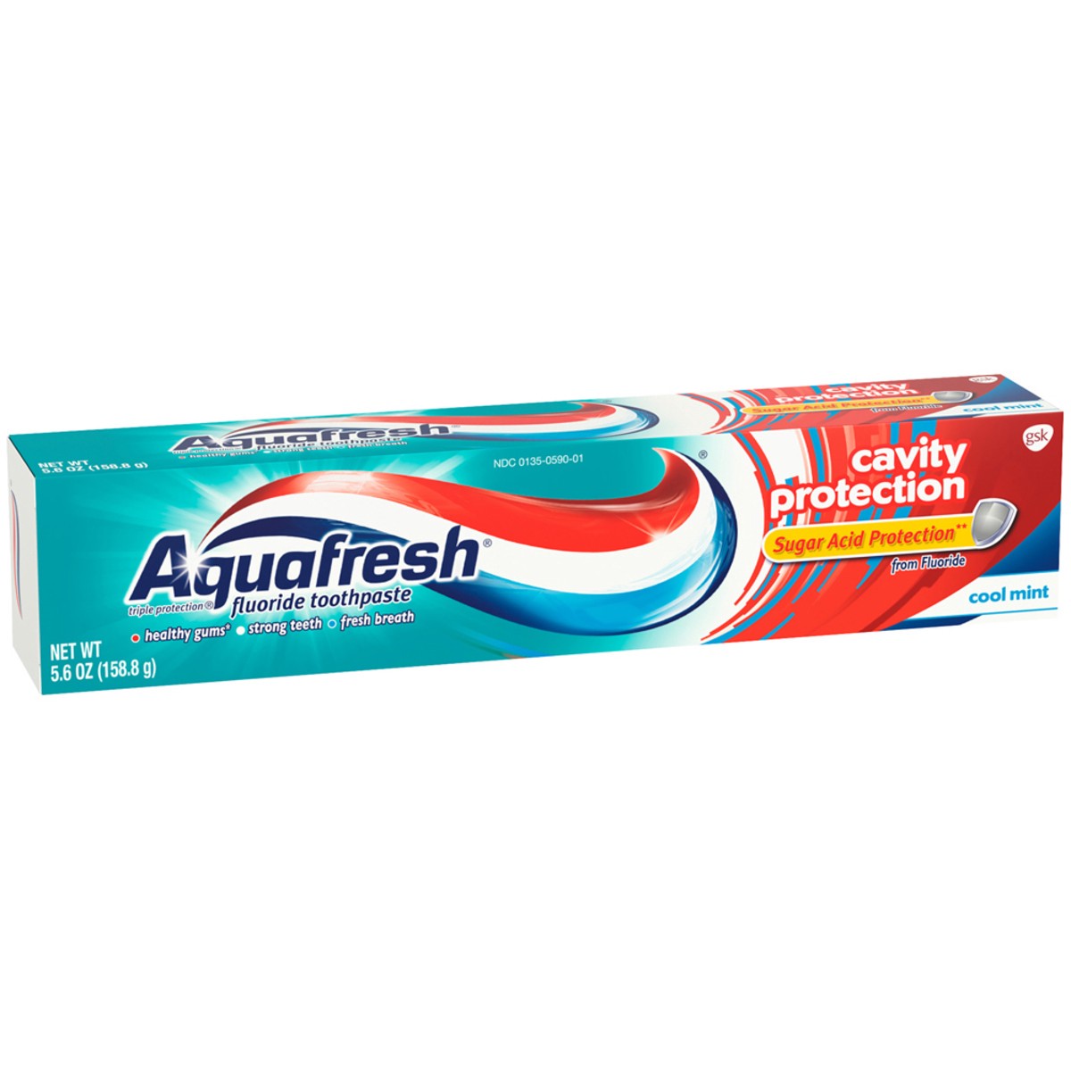 slide 8 of 10, Aquafresh Cavity Protection Fluoride Toothpaste, Cool Mint, 5.6 ounce, 5.6 oz