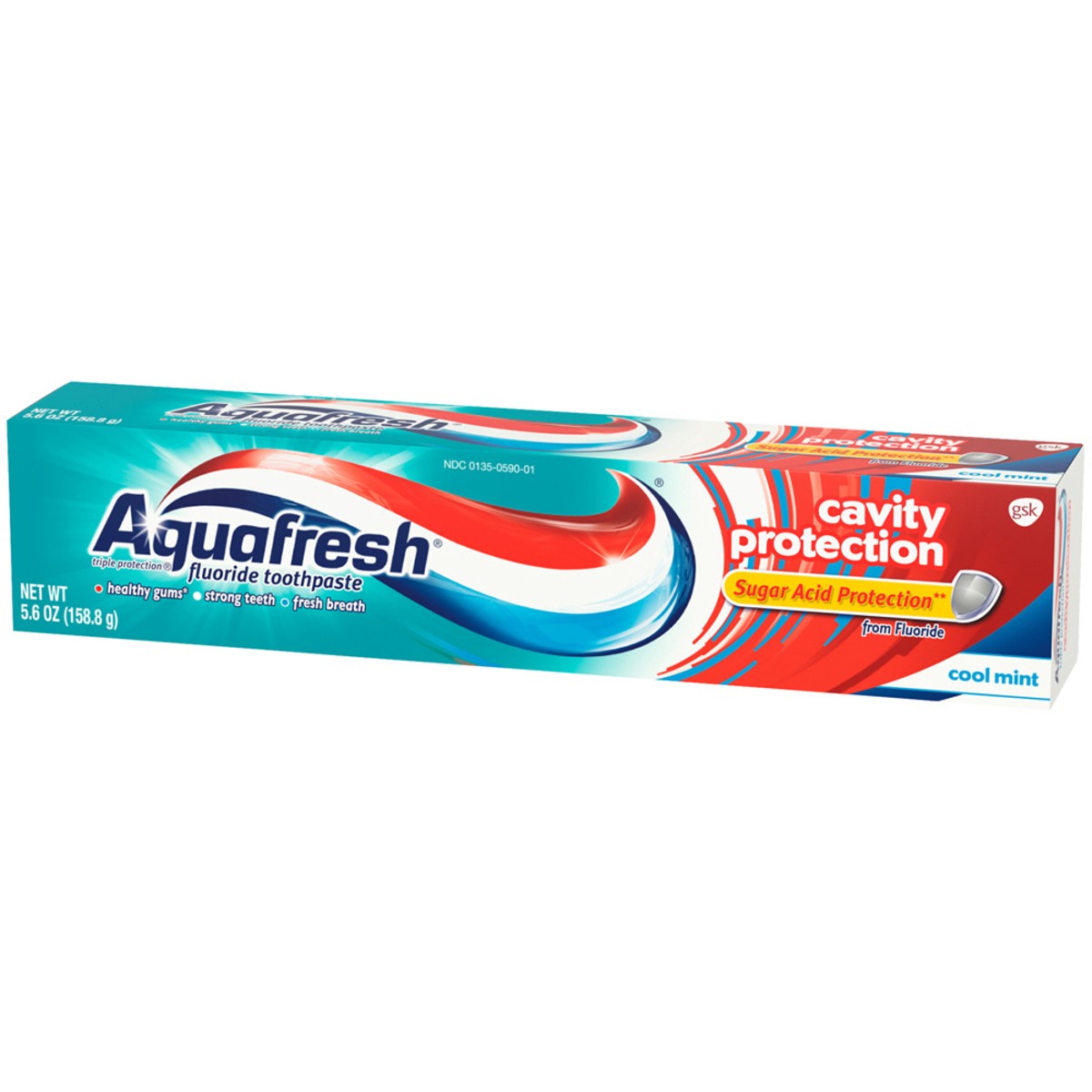 slide 9 of 10, Aquafresh Cavity Protection Fluoride Toothpaste, Cool Mint, 5.6 ounce, 5.6 oz