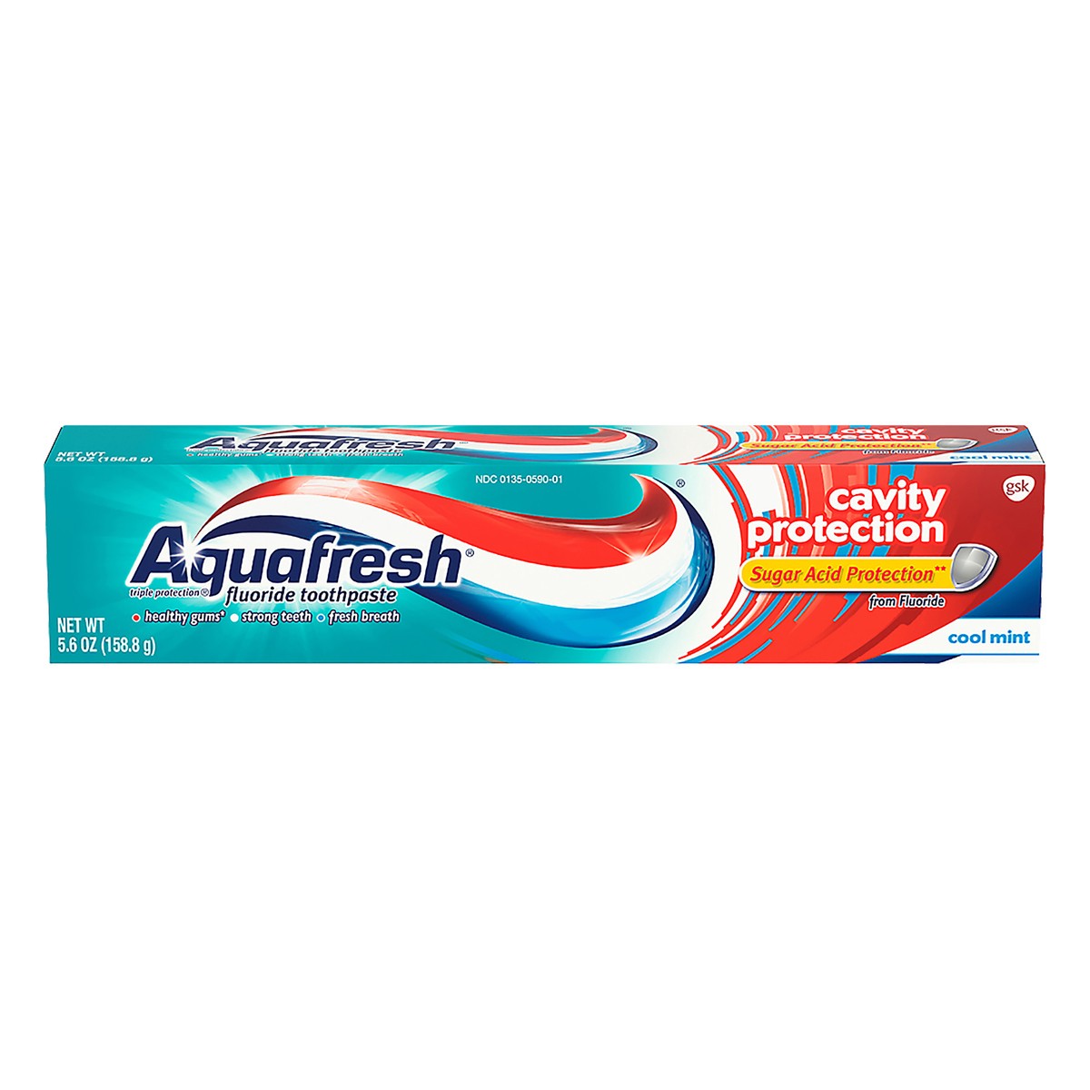 slide 2 of 10, Aquafresh Cavity Protection Fluoride Toothpaste, Cool Mint, 5.6 ounce, 5.6 oz