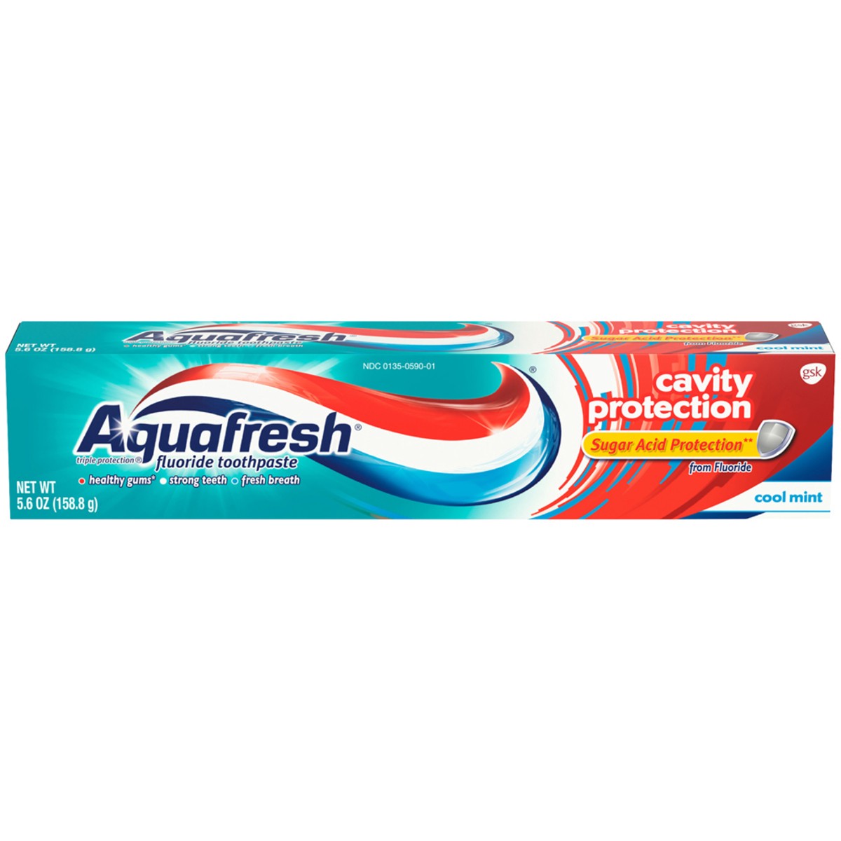 slide 1 of 10, Aquafresh Cavity Protection Fluoride Toothpaste, Cool Mint, 5.6 ounce, 5.6 oz