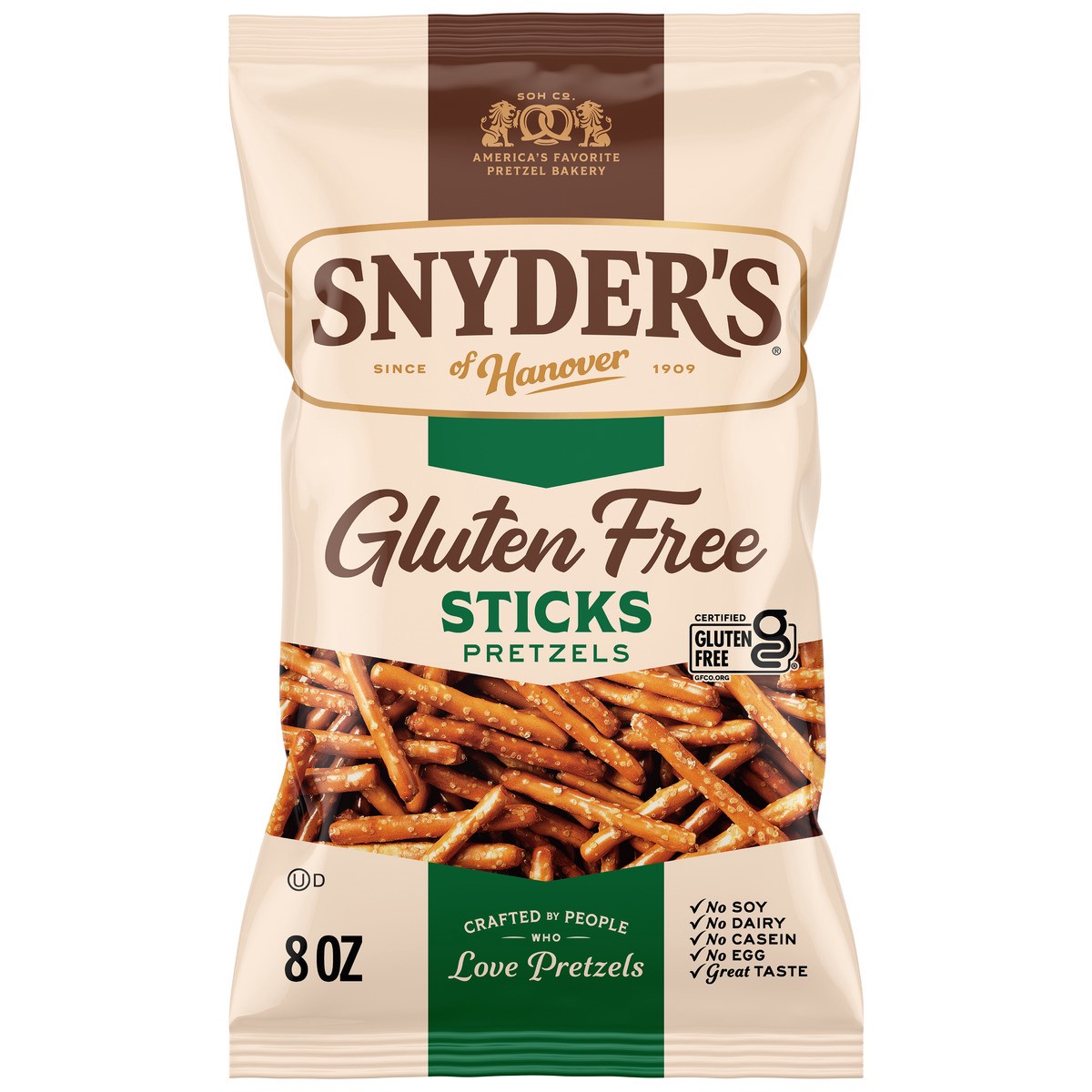slide 1 of 5, Snyder's of Hanover Gluten Free Pretzel Sticks - 8 oz Bag, 8 oz