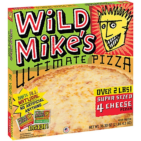 slide 1 of 1, Wild Mikes Ultimate Pizza Super Sized 4 Cheese Frozen, 36.3 oz