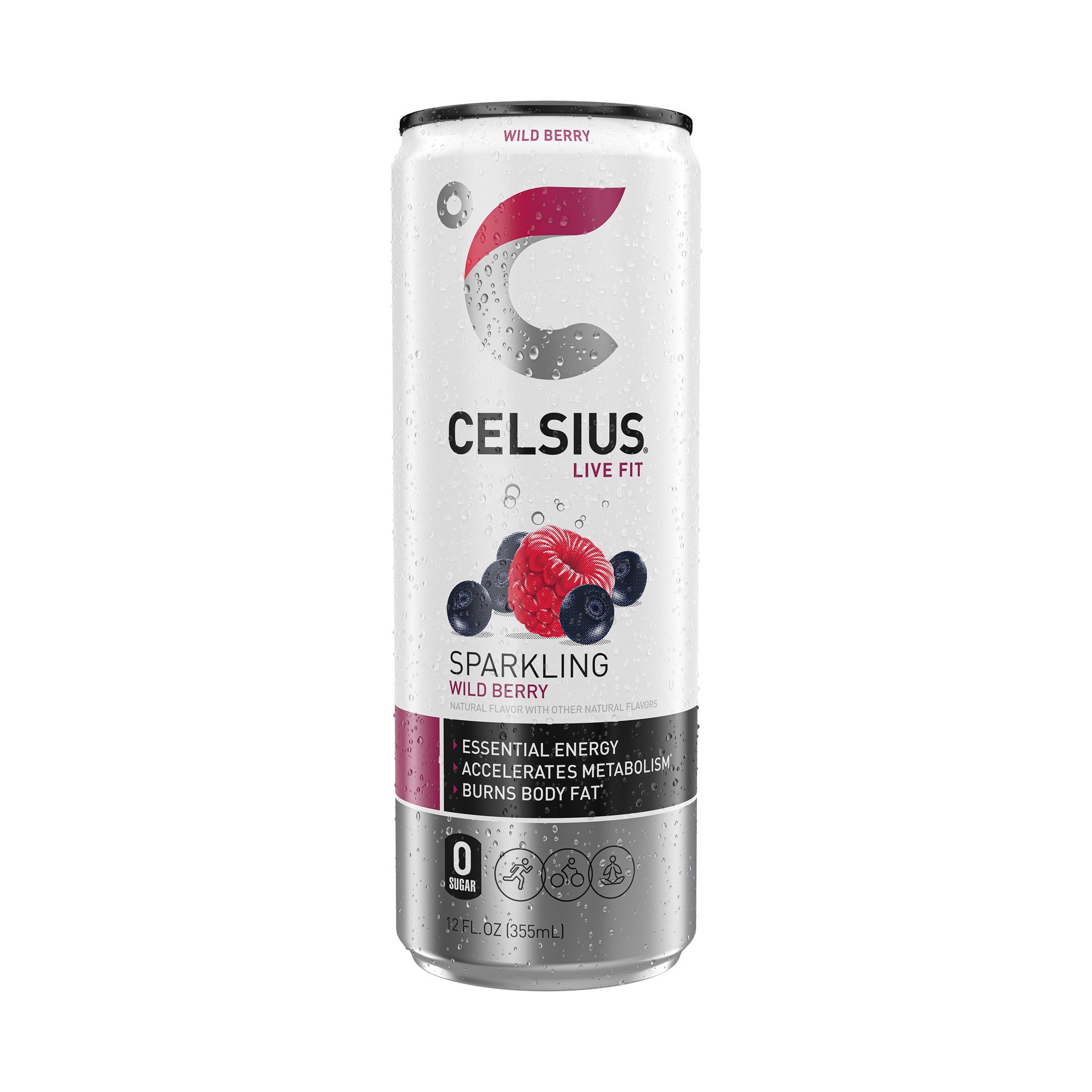 slide 4 of 4, CELSIUS Sparkling Wild Berry, Functional Essential Energy Drink 12 Fl Oz (Pack of 4), 4 ct; 12 fl oz