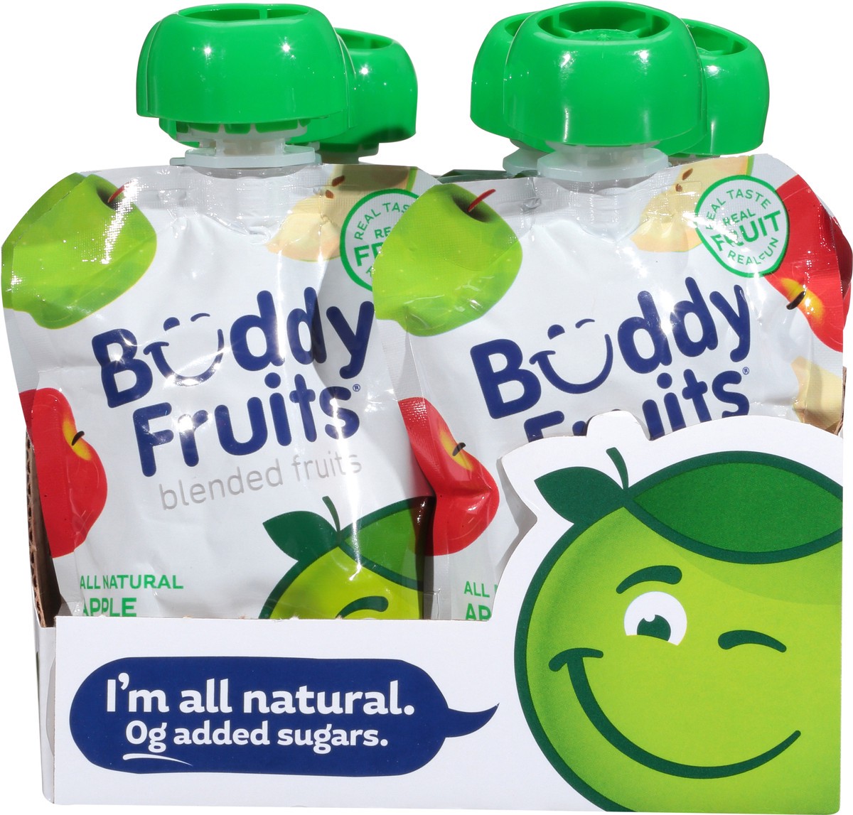 slide 1 of 9, Buddy Fruits Pear, Apple & Spinach Blended Fruit 1 ea Tray, 1 ct