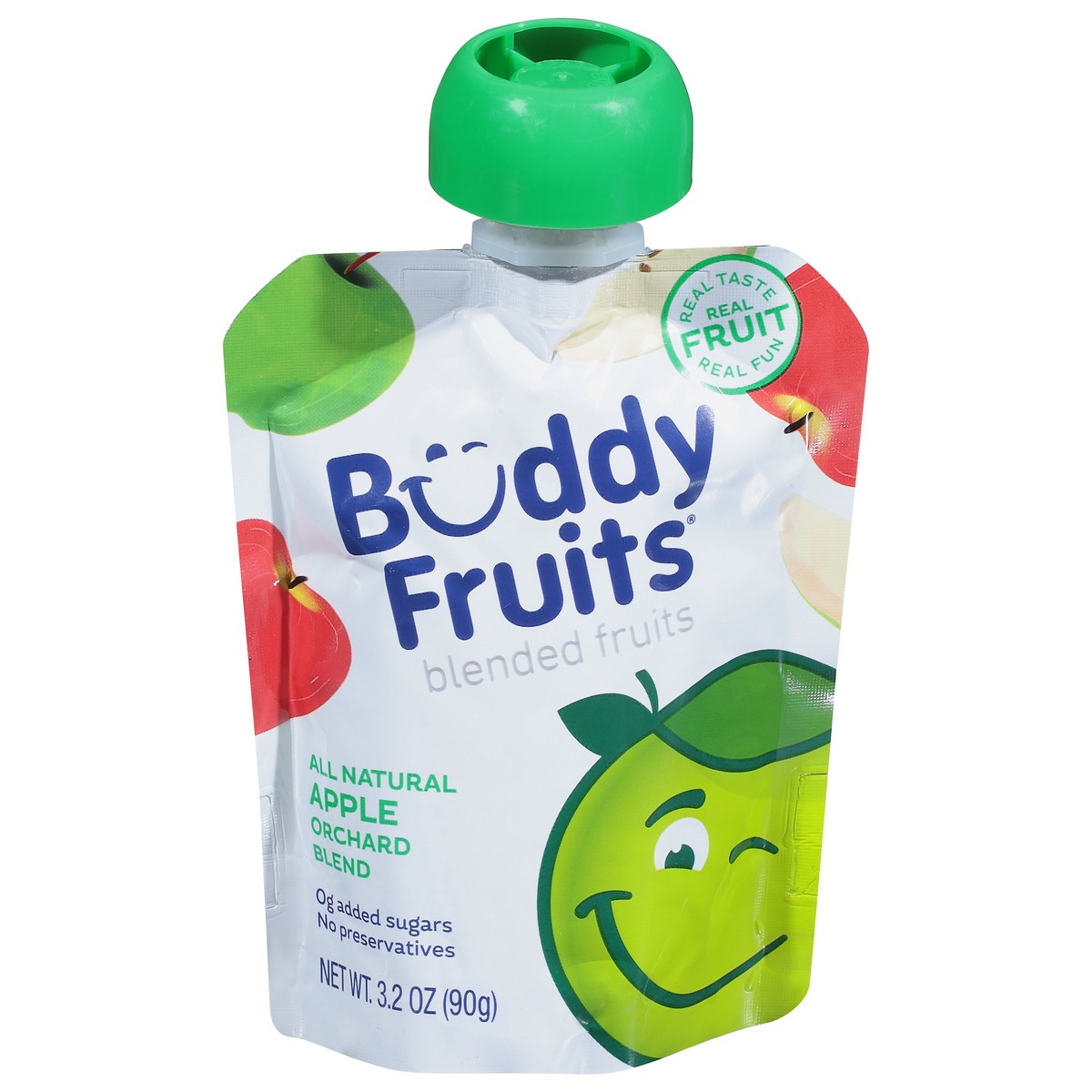 slide 1 of 9, Buddy Fruits Original Pure Blended Apple Fruit Pouch, 3.2 oz