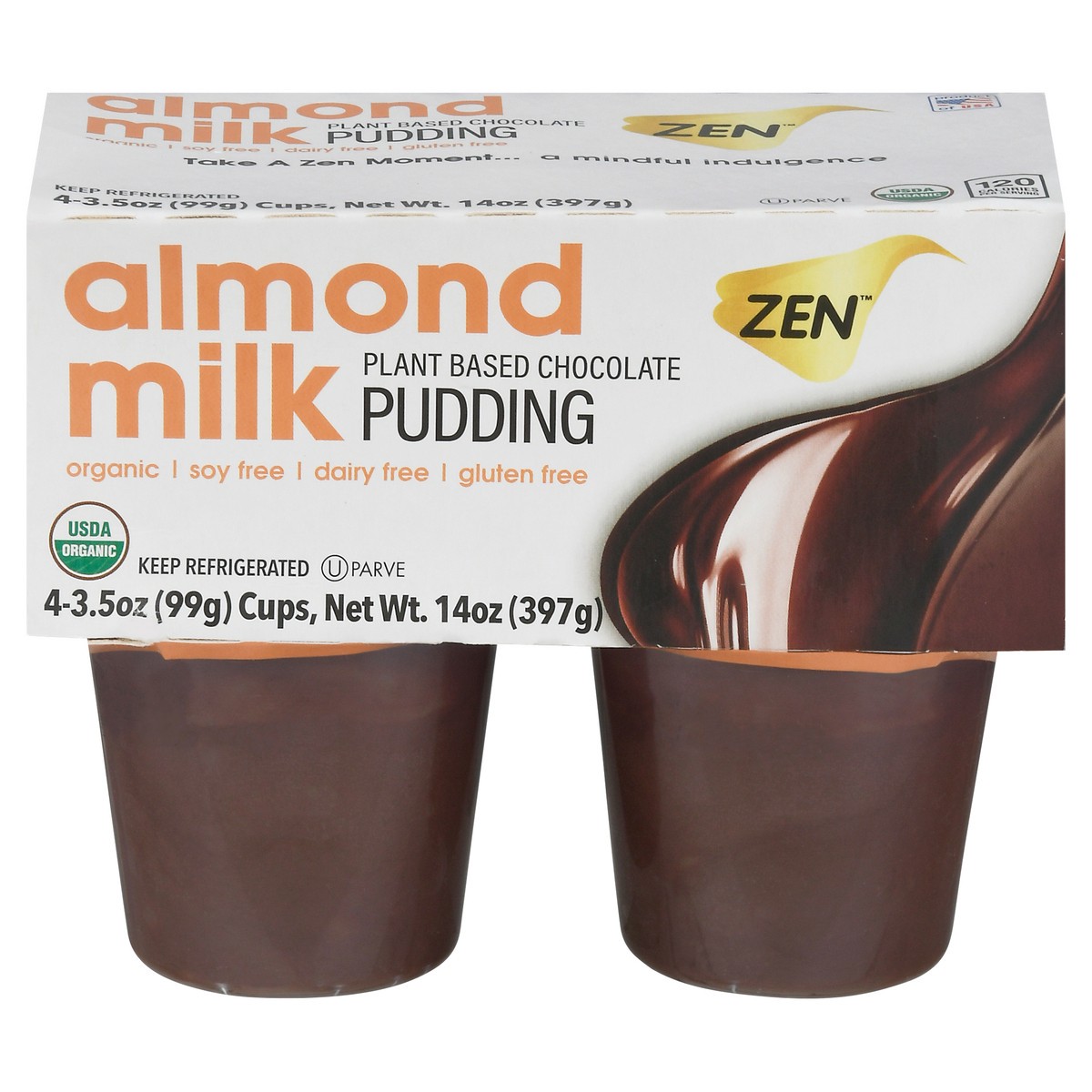 slide 1 of 9, Zen Chocolate Pudding Made With Almondmilk, 14 oz