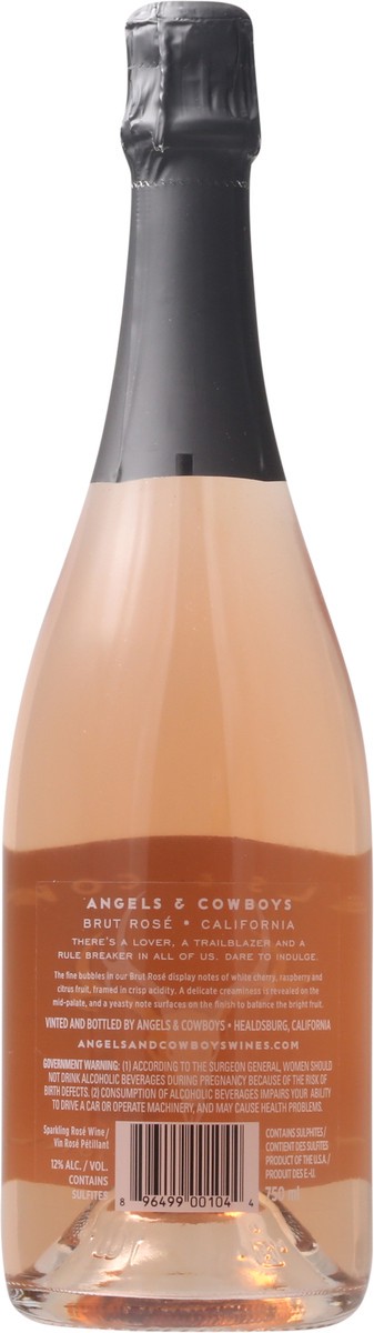 slide 7 of 10, Angels & Cowboys Brut Rose 750 ml, 750 ml