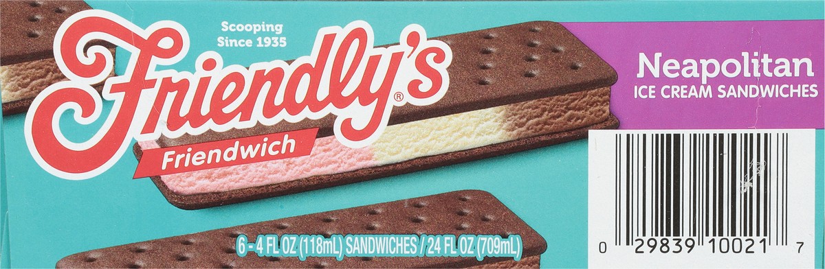 slide 2 of 9, Friendly's Friendwich Neapolitan Ice Cream Sandwiches Sandwiches - 6 ct, 6 ct