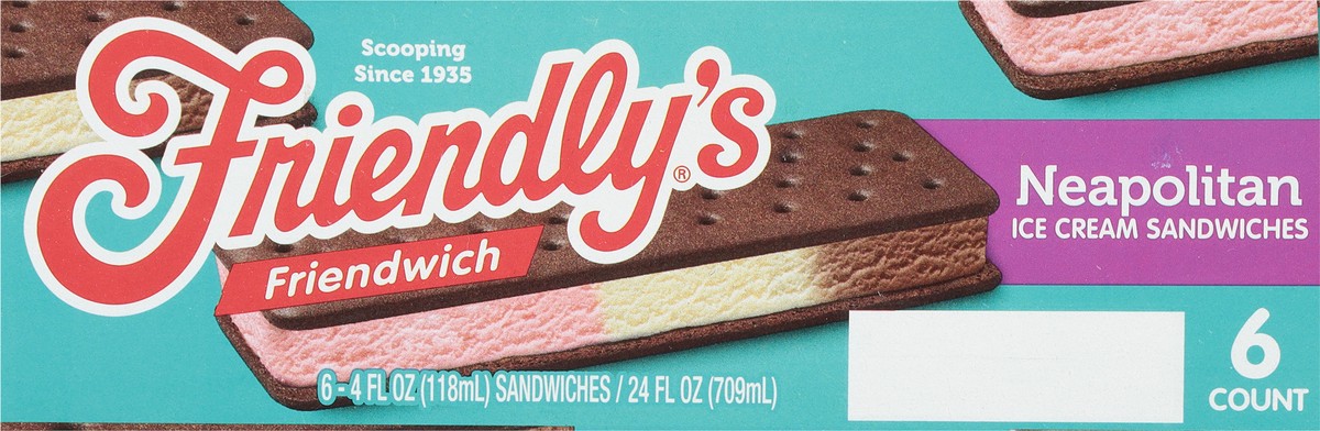 slide 5 of 9, Friendly's Friendwich Neapolitan Ice Cream Sandwiches Sandwiches - 6 ct, 6 ct